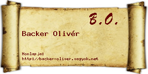 Backer Olivér névjegykártya