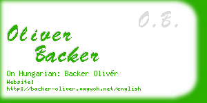 oliver backer business card